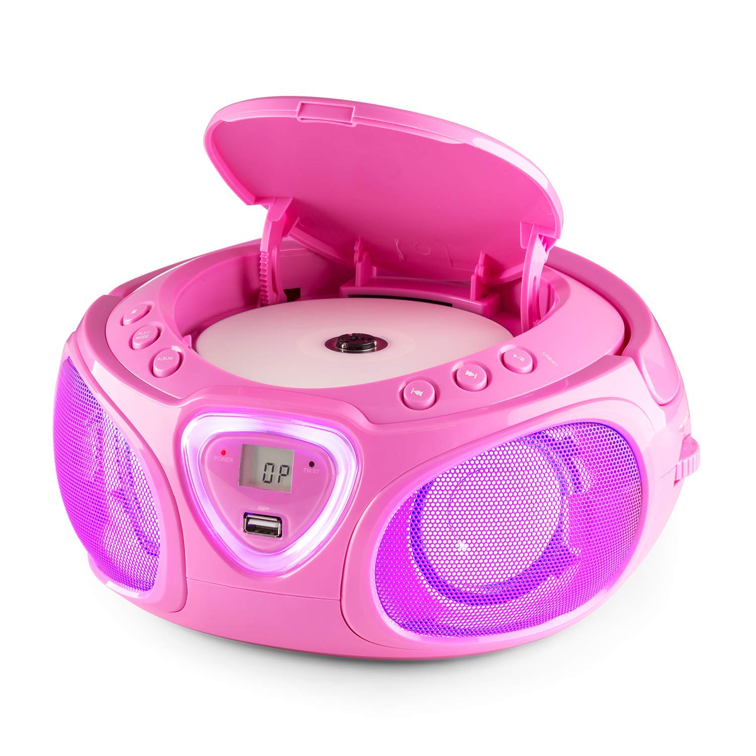 auna Roadie • Portable Boombox with CD Player and Radio • LED Light ...