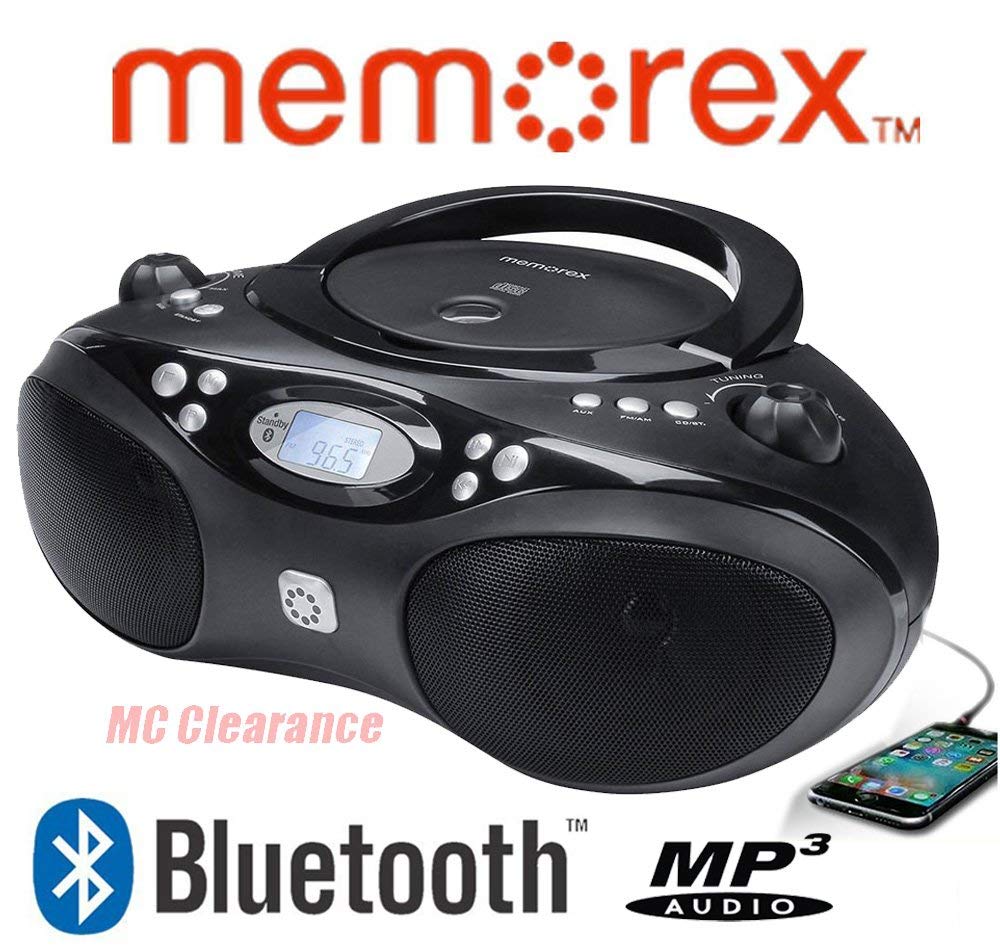 Memorex Bluetooth Cdmp3 Boombox Flexbeats Amfm Tuner With Digital Display Mp3862 Black 8749