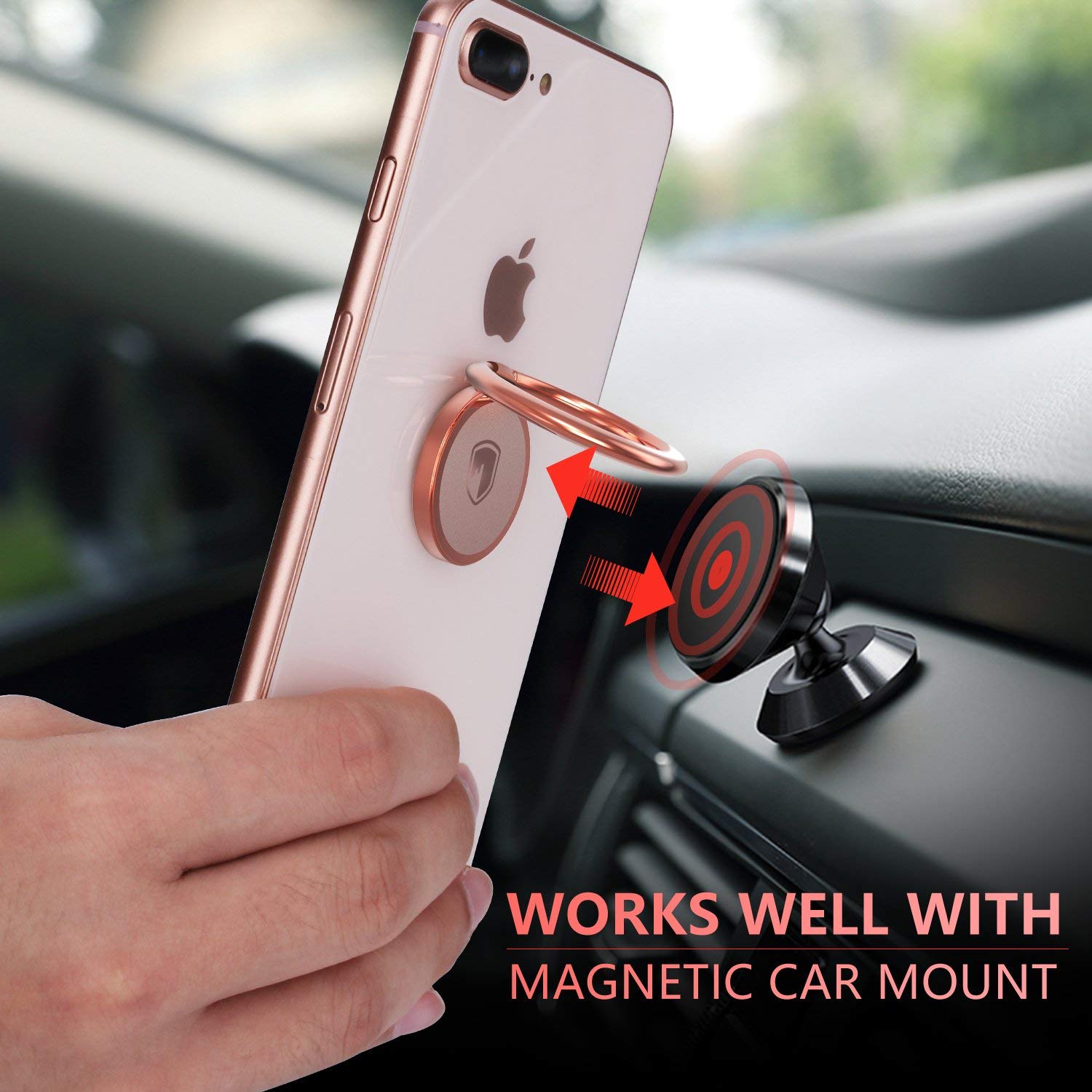 Phone Ring Holder Finger Kickstand Fitfort 360° Rotation Metal Ring Grip For Magnetic Car 3899