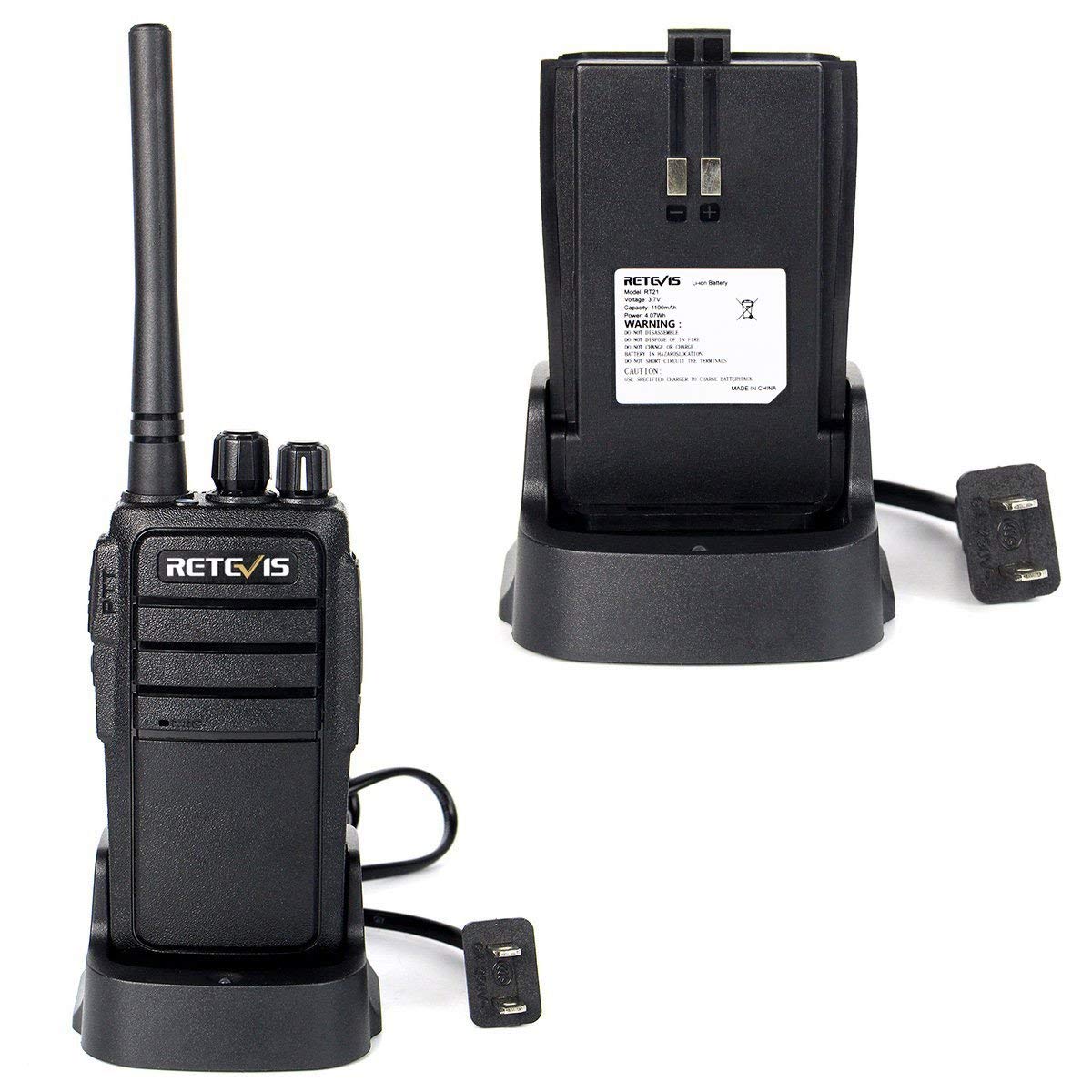 Retevis RT21 Two Way Radio Rechargeable 2 Way Radios UHF FRS 16CH VOX