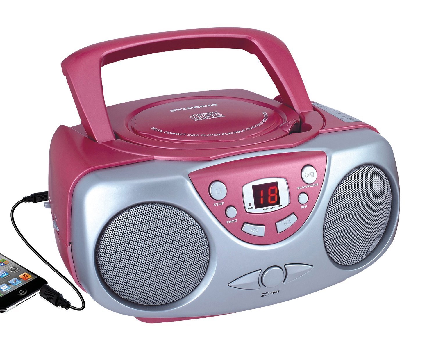 Sylvania Srcd243 Portable Cd Player With Amfm Radio Boombox Pink Big Nano Best Shopping 5027