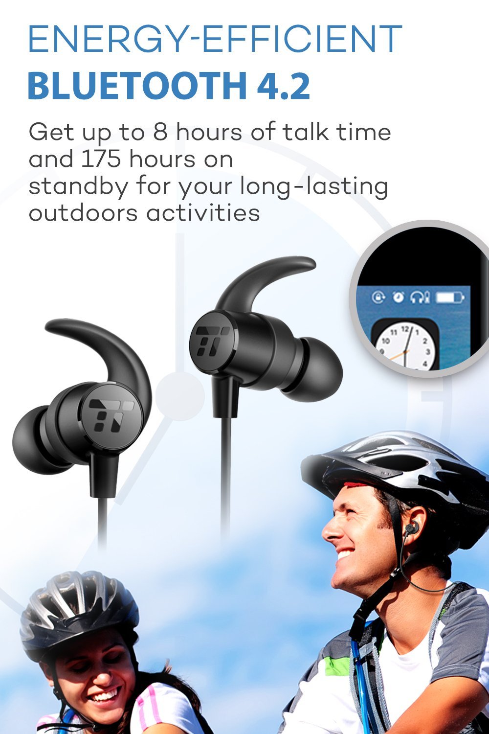 Taotronics Bluetooth Headphones Sweatproof Wireless In Ear Earbuds Sports Magnetic Earphones