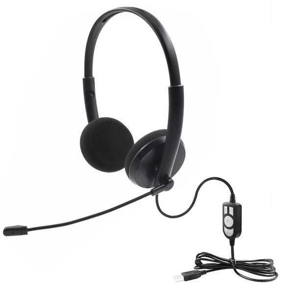 USB Binaural Headset Call Center with Noise Cancelling Mic Volume ...