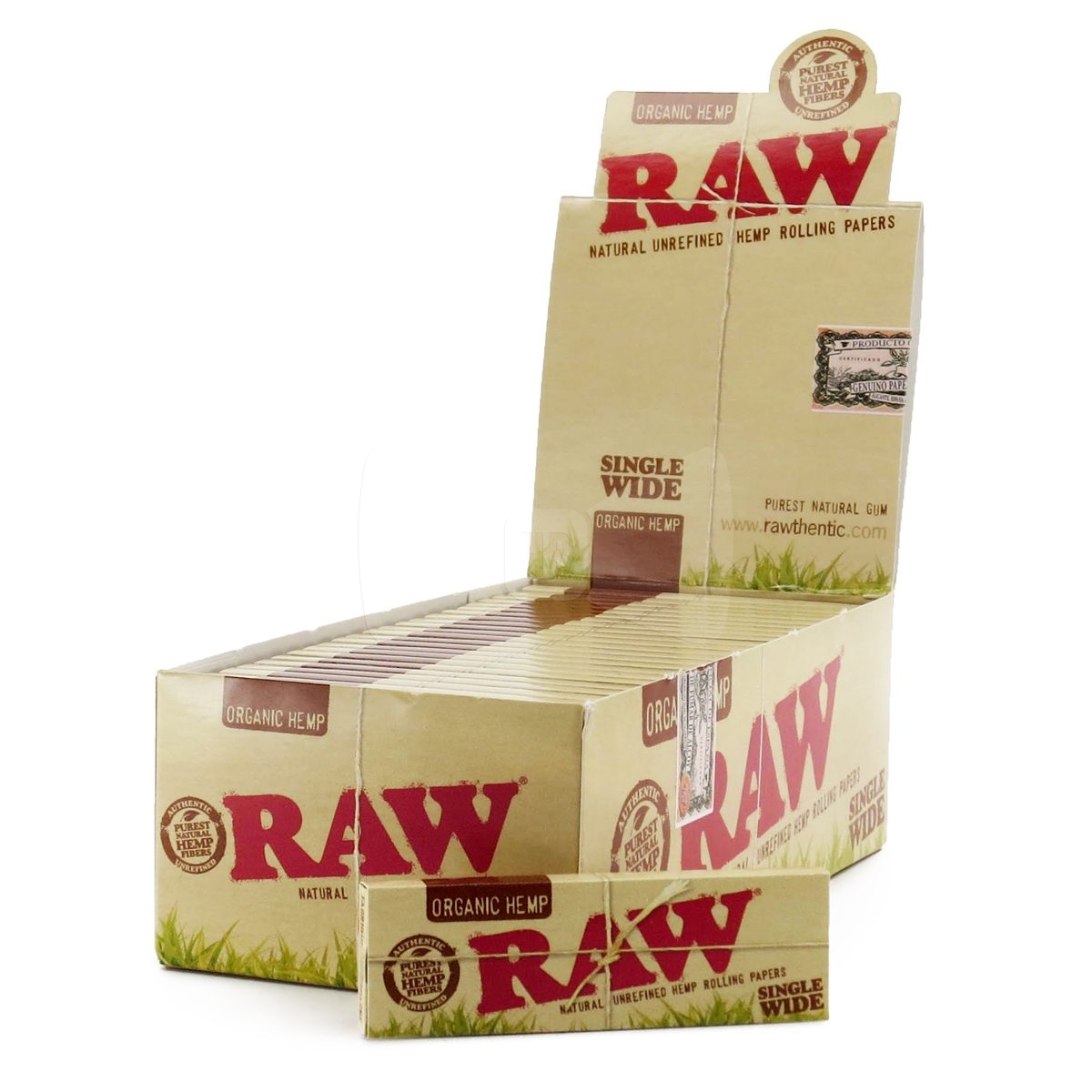 RAW Organic Single Wide/Single Window Rolling Papers Box - BIG nano ...